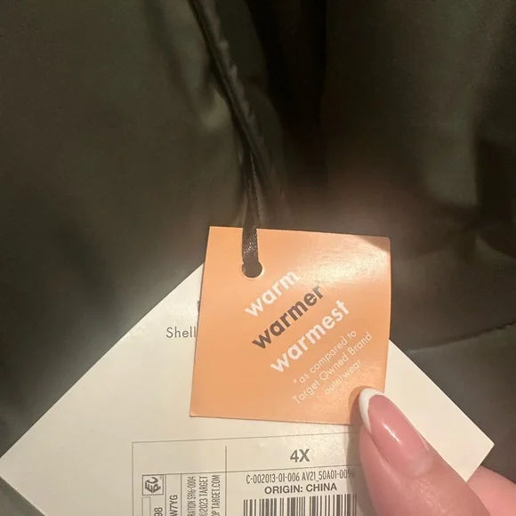 🆕 Ava & Viv Olive Green 🫒 Long Down Puff Jacket - 4X - Picture 3 of 8